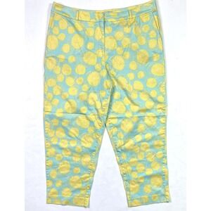 David Brooks Pants Women's Size 18 Bright Yellow Lemon Stretch Crop